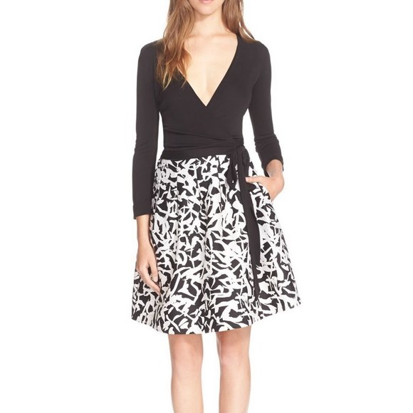 NWOT Diane Von Furstenberg DVF Jewel Wrap Dress– Fit & Flare Office-to-evening - Picture 1 of 15